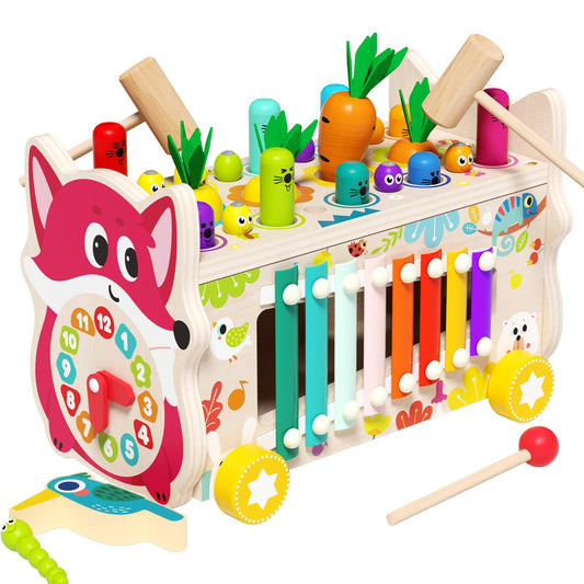 edutree 8-in-1 mole-tap toy boosts hand-eye coordination during play