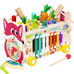 edutree 8-in-1 mole-tap toy boosts hand-eye coordination during play