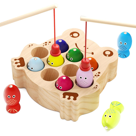 Edutree frog base with magnets for engaging fishing play.