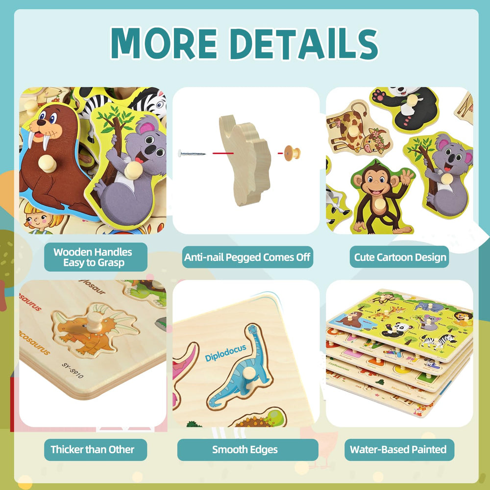 edutree wooden peg puzzle dinosaurs sparks curiosity via interactive problem-solving