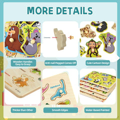 edutree wooden peg puzzle dinosaurs sparks curiosity via interactive problem-solving