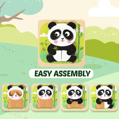 edutree wooden puzzle elephant—focus through shape matching and learning