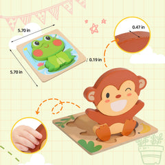 edutree wooden puzzle frog—enhances concentration with engaging pieces