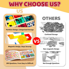 edutree wooden tangram puzzle pieces in vibrant colors for problem solving and motor practice