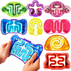 Eerrhhaq 8-pack sensory squeeze tubes with colorful goo and beads for tactile focus.