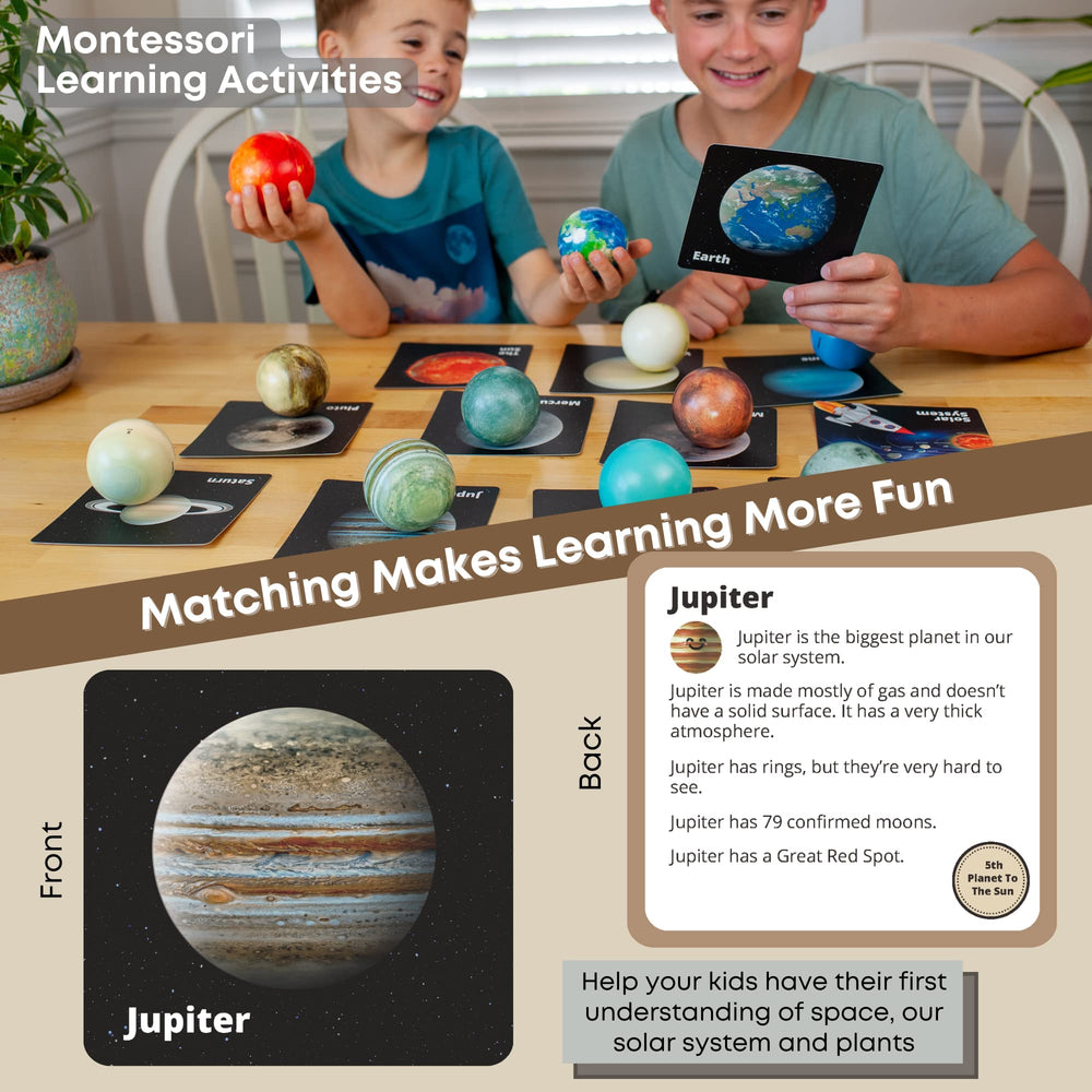EH.DT Space Balls flashcards show realistic planet images for STEM learning.