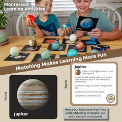 EH.DT Space Balls flashcards show realistic planet images for STEM learning.