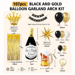 Globos dorados metalizados EHOIHEI de 18 pulgadas brillo festivo.