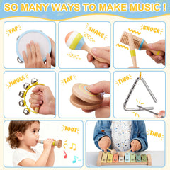 Ehome triangle instrument aiding timing and rhythm awareness during play.