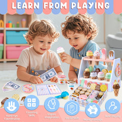 Ehome ice cream scoops highlight tactile play and sharing moments with friends.