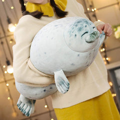 EHOTONG cute seal pillow close-up, soft velvet fabric ideal for cozy hugs.