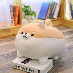 EHOTONG Shiba Inu plush pillow round body view highlighting huggable shape