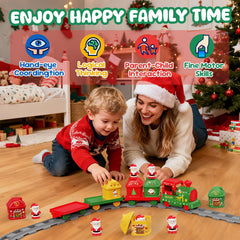 Einailvk kids playing with the train set enjoying shared holiday fun