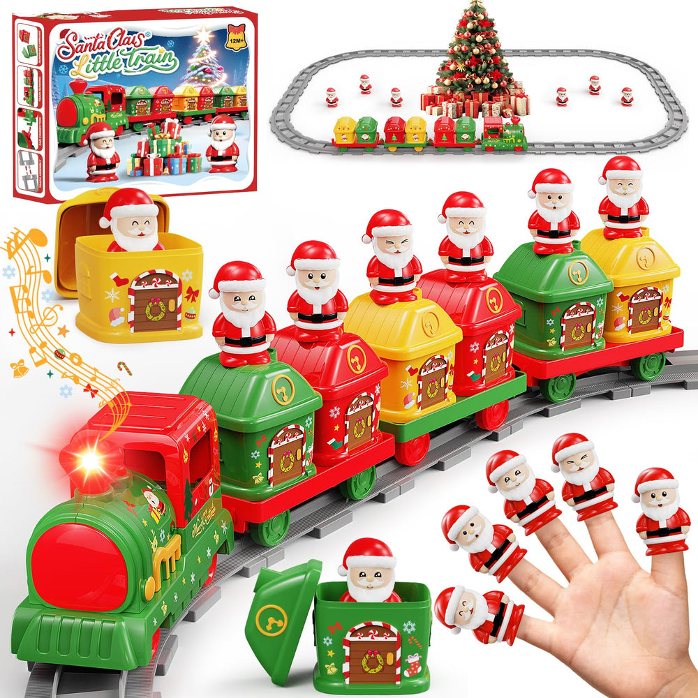 Einailvk train set locomotive on track for festive play and learning