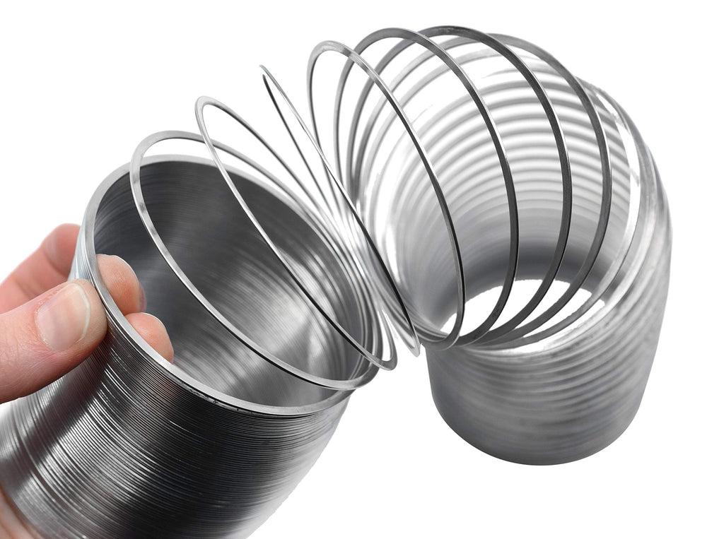 EISCO Wave Form Helix Spring extended to 3 meters, showing stretching capability for experiments.