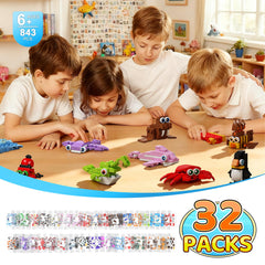 EITOLNR kids building with blocks promotes fine motor skills and color recognition.