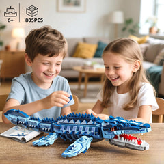 EITOLNR Mosasaurus detailed manual guides easy assembly for all ages.