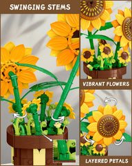 EITOLNR Sunflower Building Set makes artistic home decor for sunny spaces.