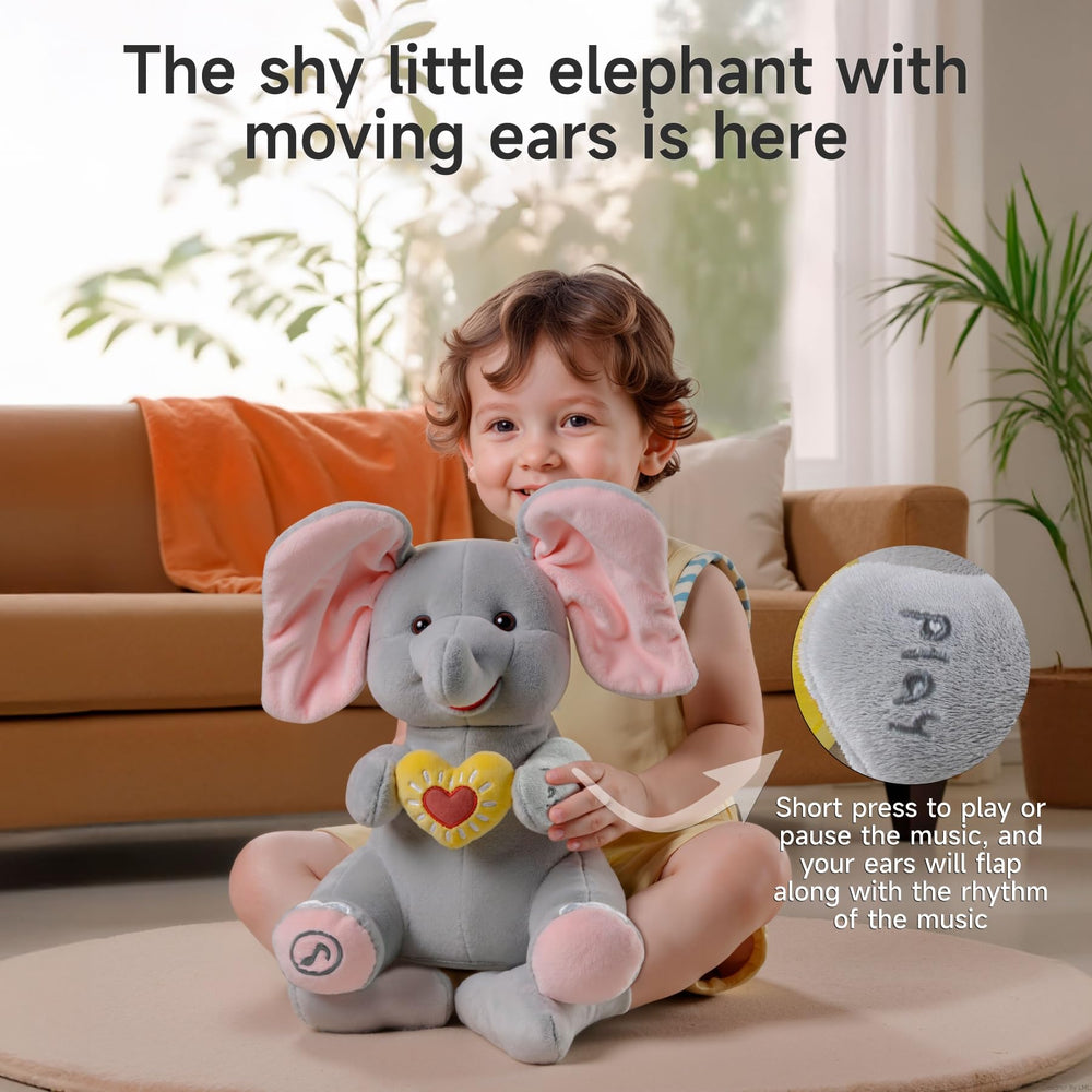 eJog Pup Peek a Boo Elephant soft fabric close-up emphasizes safety