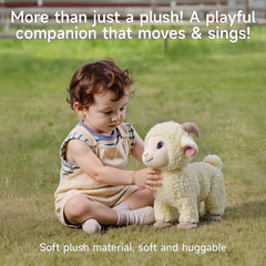 eJog Pup soft plush lamb offers cozy hugs safe for babies.