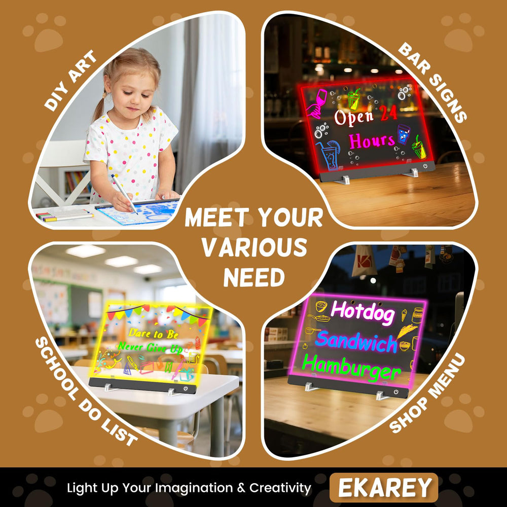 EKAREY touch-control lighting enhances drawings and notes