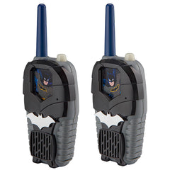 ekids Batman walkie talkies graphics close-up emphasize iconic visuals and brand appeal.