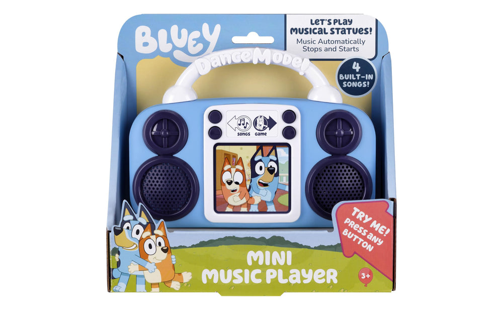 eKids Bluey Toy Music Player in a family play scenario for shared fun