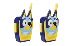 ekids Bluey walkie talkie range illustration depicting up to 500 feet in ideal conditions