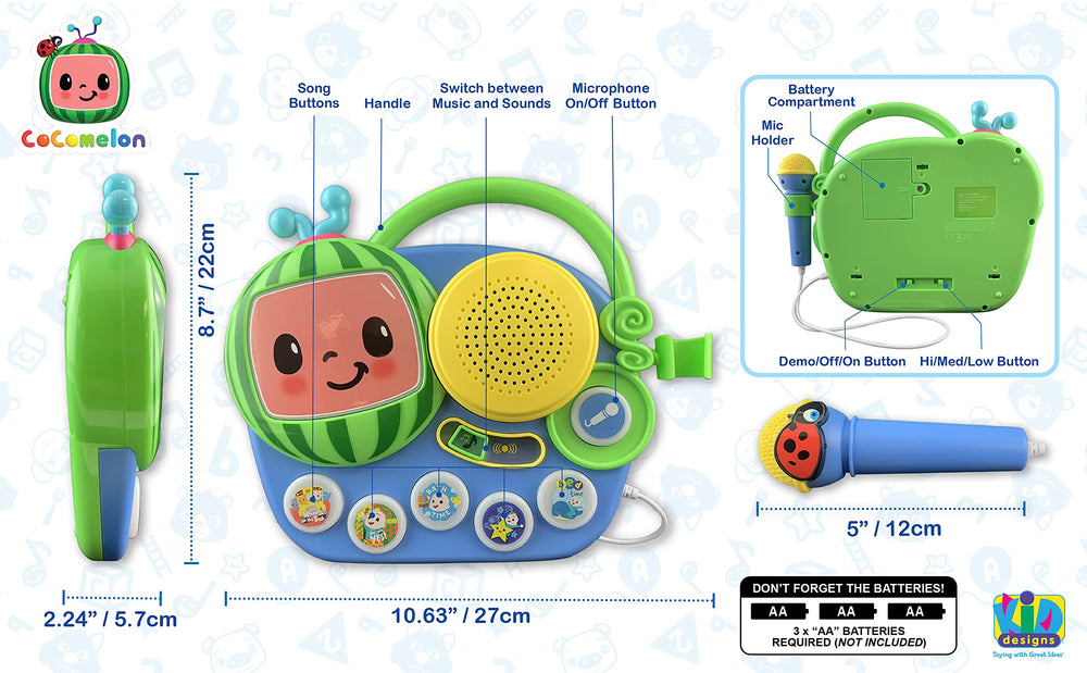 ekids Cocomelon 3-years-and-up suitability supports early childhood play.