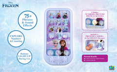 eKids Disney Frozen toy phone back view highlighting a durable, kid-friendly design