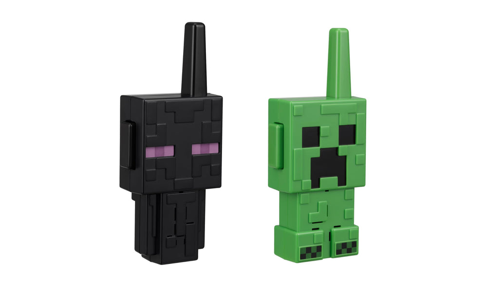 Indoors and outdoors scenario showing versatile play with Minecraft-themed devices