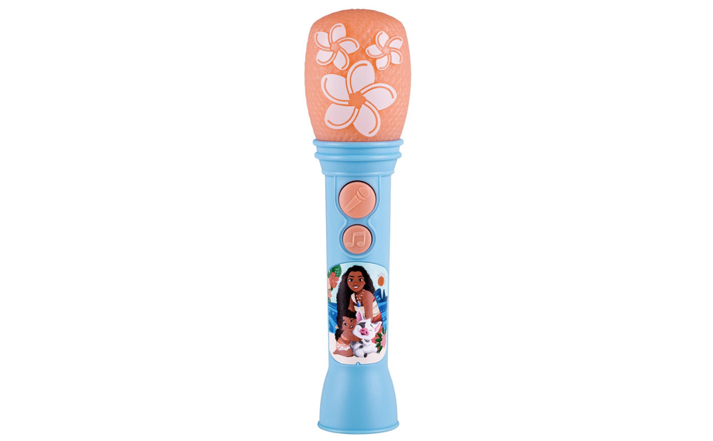 ekids moana toy microphone with built-in music for karaoke fun.