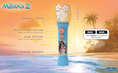 ekids moana toy microphone with lightweight design for easy travel.