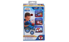 eKids Spidey phone portable design, durable for travel and learning.