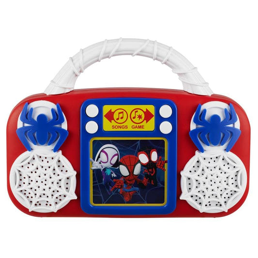 ekids Spidey toy music player front view designed for toddlers