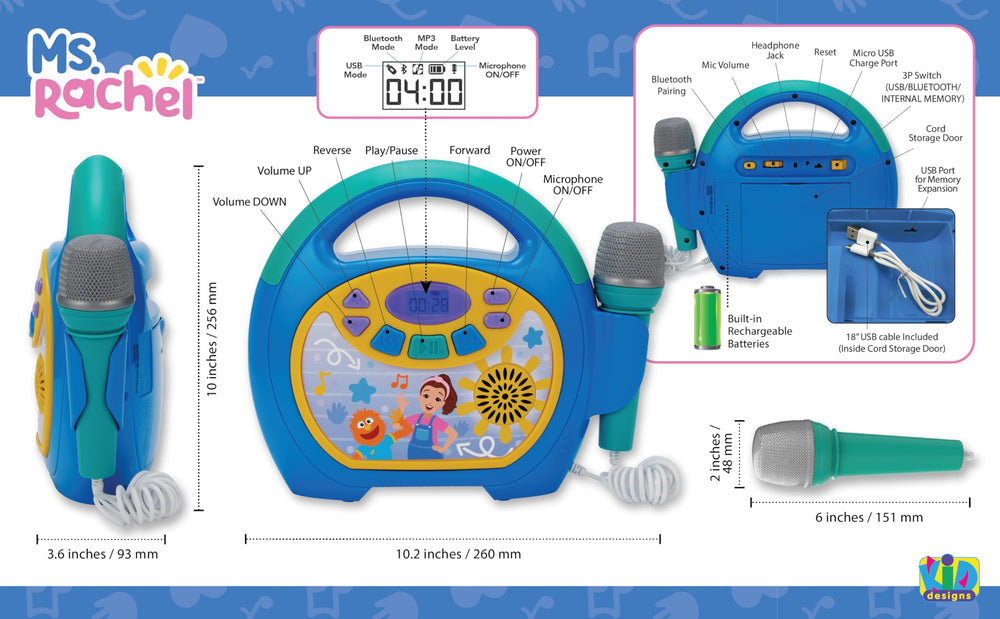 ekids usb audio port enables expanding the music library