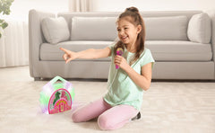 Ekids Wicked Karaoke portable design with handle for easy travel.