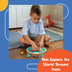 Ekoplay 21-piece earth puzzle for kids supports hand-eye coordination during learning.