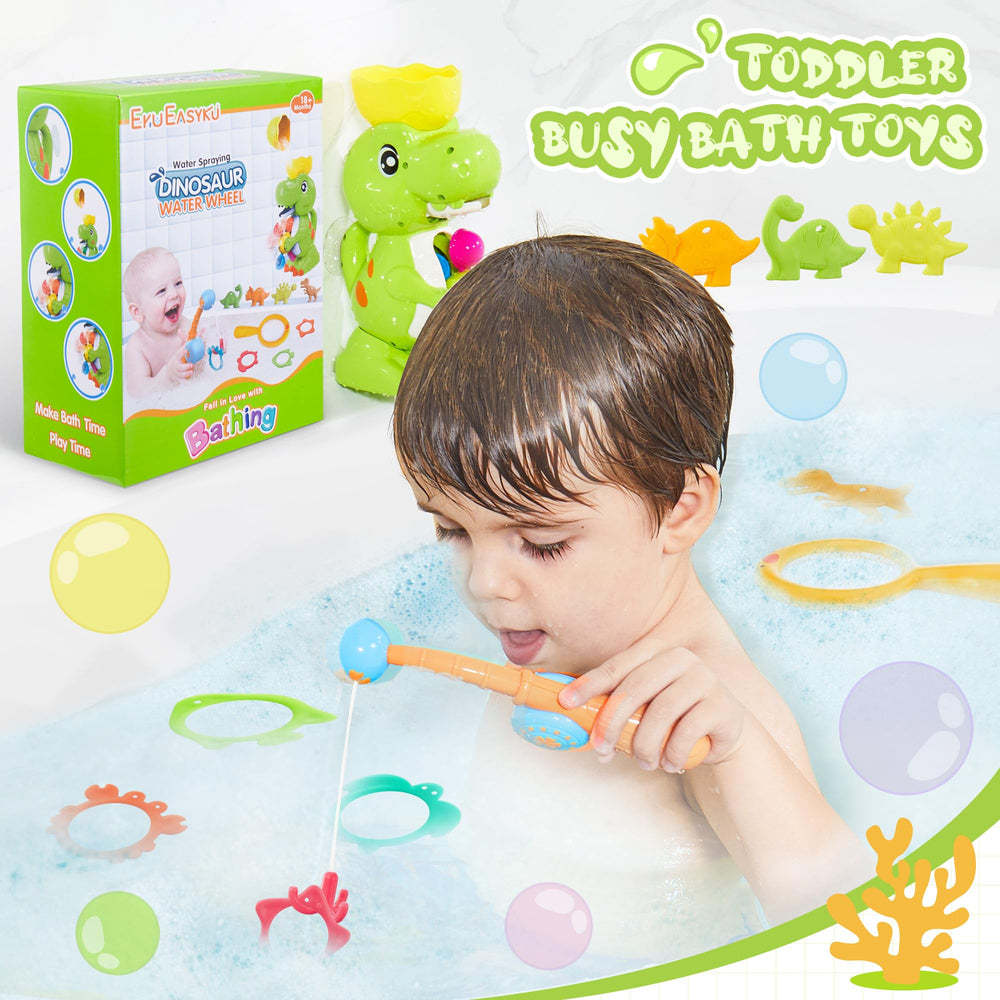 EKU EASYKU dinosaur fish bath toy promotes scooping and fine motor fun in water