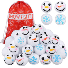 Elcoho 24-pack plush snow balls ideal for safe indoor play.