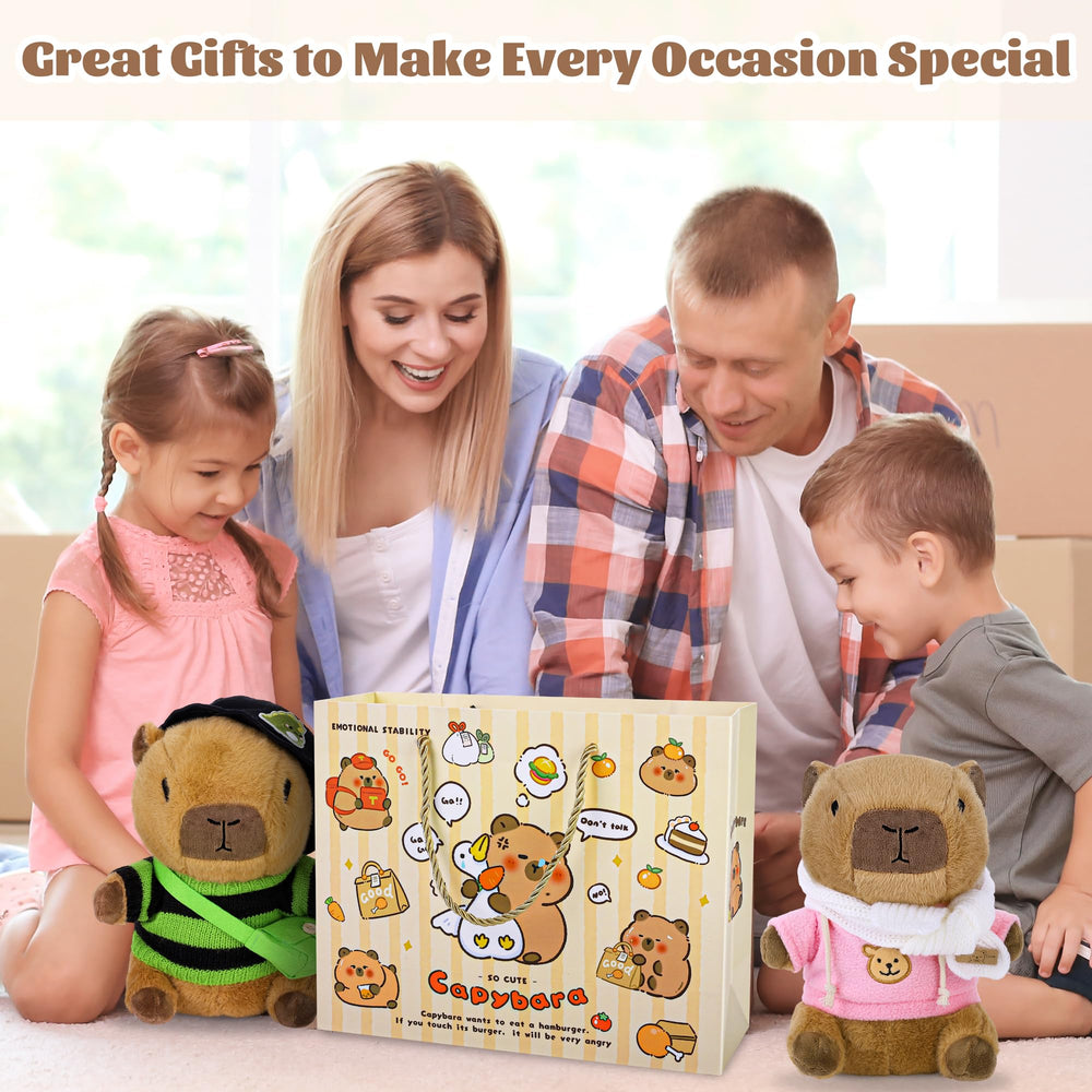 Elcoho capybara plush displayed in packaging ready for gifting.