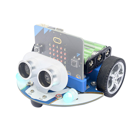 ELECFREAKS Cutebot front view, compact desk-friendly robot for STEM projects.
