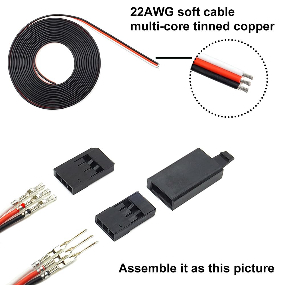 Elechawk 22AWG 3m cables ready for flexible extensions