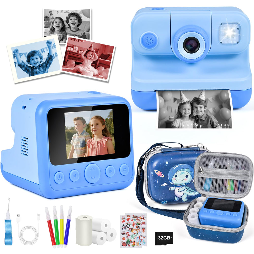 Elecoutek Kids Instant Camera blue, easy capture for playful daily memories