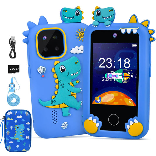 Elecoutek Kids Phone blue front camera for selfies and learning
