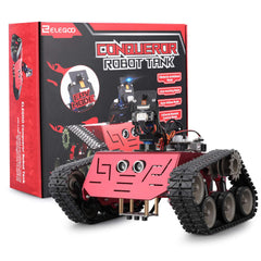 ELEGOO Conqueror tank build instructions guiding DIY assembly step by step.