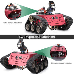 ELEGOO Conqueror tank two degree of freedom gimbal for flexible camera angles.