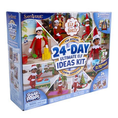 The Elf on the Shelf 24-Day Ultimate Kit idea cards showcase simple story prompts for families.