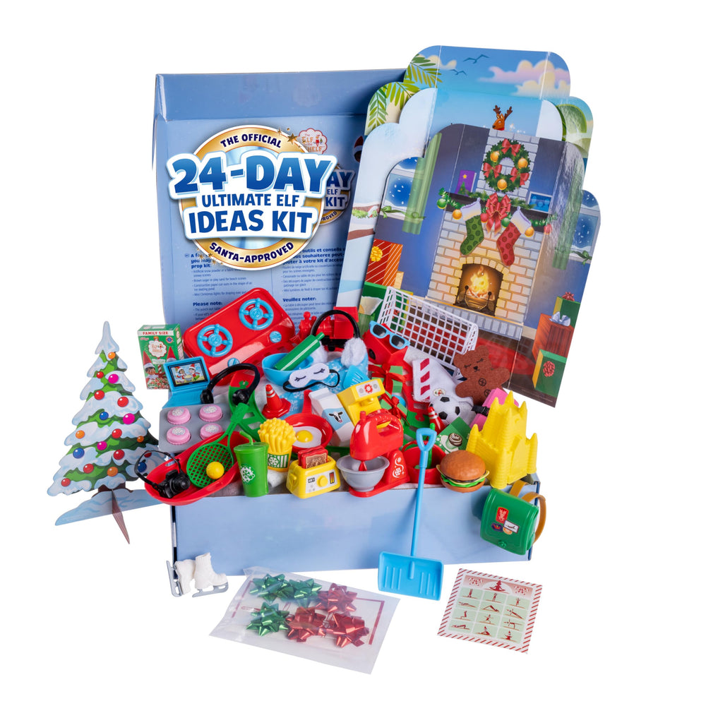 The Elf on the Shelf 24-Day Ultimate Kit table setup props spark quick scenes.