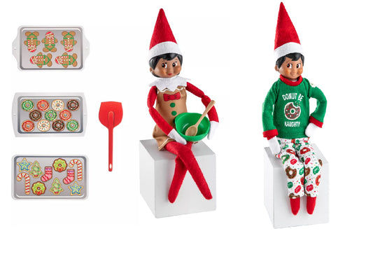 The Elf on the Shelf donut-top pajama showcases playful holiday charm for cozy nights.
